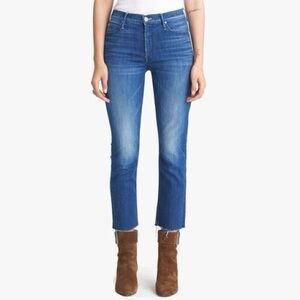 MOTHER The Mid Rise Dazzler Crop Fray in Squeeze It Size 34
